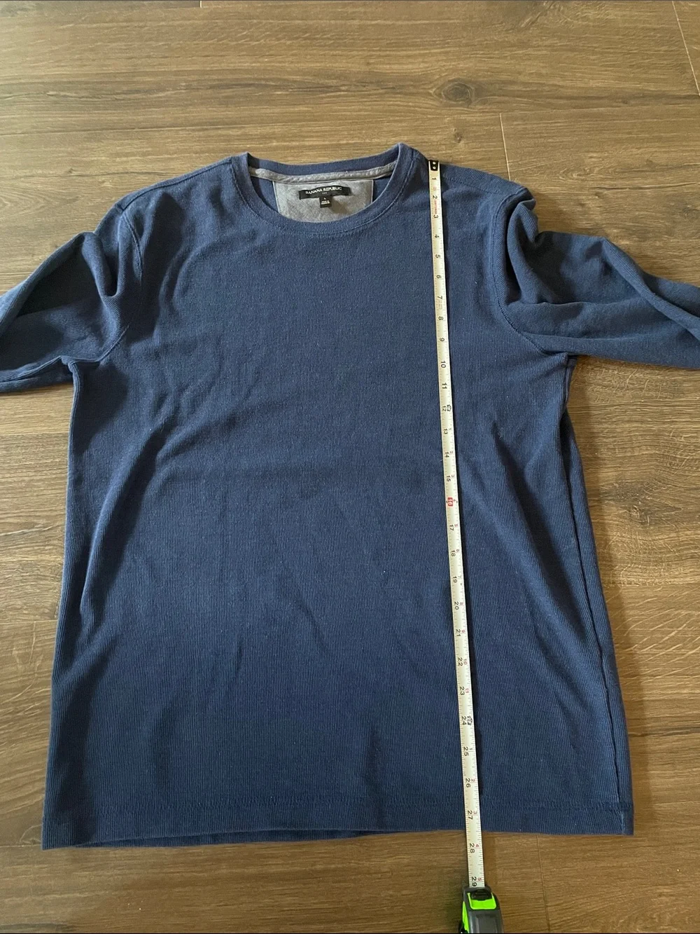Men's Banana Republic Blue Crewneck Long-Sleeve Shirt, Size Large